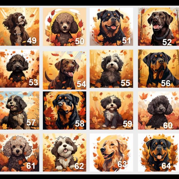 Pet Dog Breed SS tumbler & lid-  Fall Themed - CHOOSE ITEM # - Picture 8 of 10